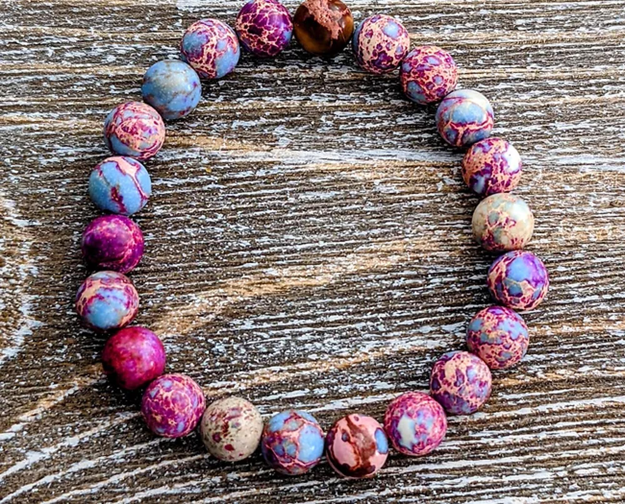 Galaxy Sea Sediment Bracelet-Natural Gemstone Healing Spiritual Protect outlets Bracelet